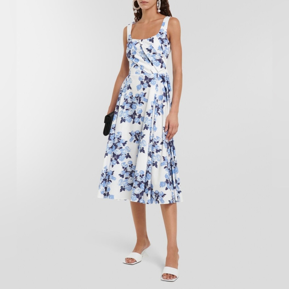 Emilia Wickstead Ariadna floral cotton poplin dress size US 8/UK 12 NWT